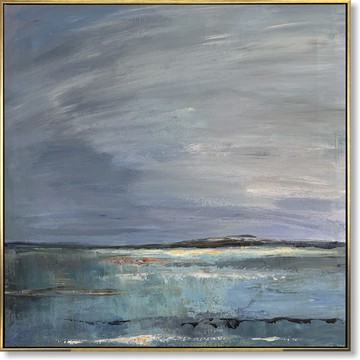 Origilan 抽像海岸海景畫在畫布上極簡主義寧靜藝術