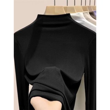 300斤大碼女裝2024秋冬新款半高領莫代爾長袖t200德絨打底衫上衣