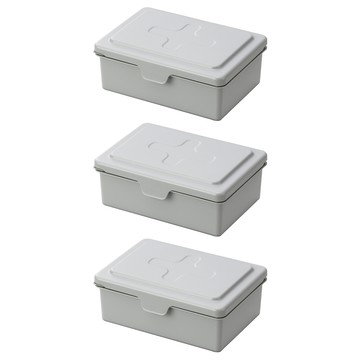 inomata 掀蓋式濕紙收納盒 日本原裝進口 好拿取 適合物品收納 也可當作濕紙巾盒  灰色  3個