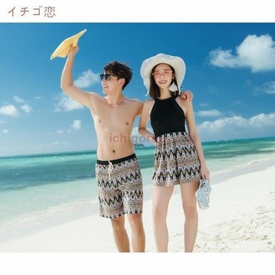 ペアルック カップル水着 メンズ レディース 花柄 お揃い水着 ビキニ サーフパンツ 海水浴 夏休み可愛い 通販 Lineポイント最大get Lineショッピング