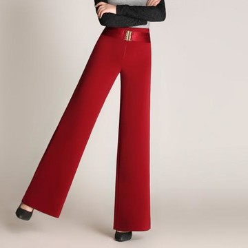 女拉丁舞蹈褲高腰直筒長褲廣場跳舞褲子大碼國標摩登交誼舞闊腿褲