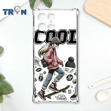 TRON 三星 S24 Ultra 雜誌風潮流女孩 四角防摔 軟殼 手機殼