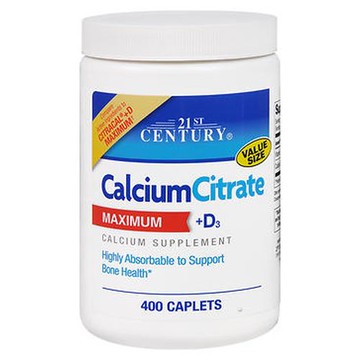 21st Century Calcium Citrate + D Caplets 400 Tabs by 21st Century