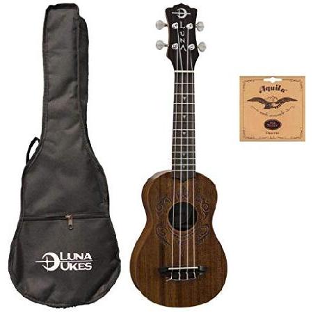 LUNA Soprano Ukulele, Mahogany, Gigbag, UKE HONU, EXTRA Aquila Strings