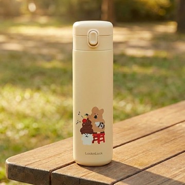 樂扣樂扣簡約彈蓋保溫杯/480ml/DINOTAENG呆萌町/米黃