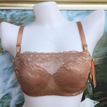 戴安娜內衣正品大胸顯小大碼包容側收防走光抹胸聚攏集中薄款文胸