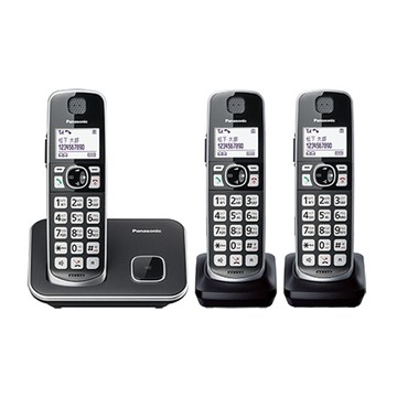 國際牌panasonic dect中文顯示輸入數位無線電話 3手機組 kx-tge613tw
