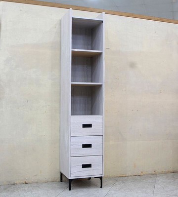 【歐風別館】強尼1.3尺白梣色三抽書架【收納櫃~隙縫櫃~基隆至台中免運費】