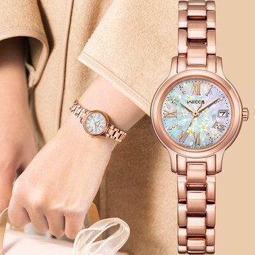 CITIZEN 星辰 Wicca 聖誕節推薦 茉莉花太陽能女錶-24mm(KH4-963-21)