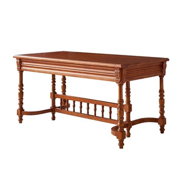 公司貨 免運 法式復古實木餐桌椅組合中古風島臺長方形美式飯桌餐廳家用方桌子 快速發貨