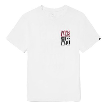 Vans Alphabet Printing Short Sleeve Couple Style White
