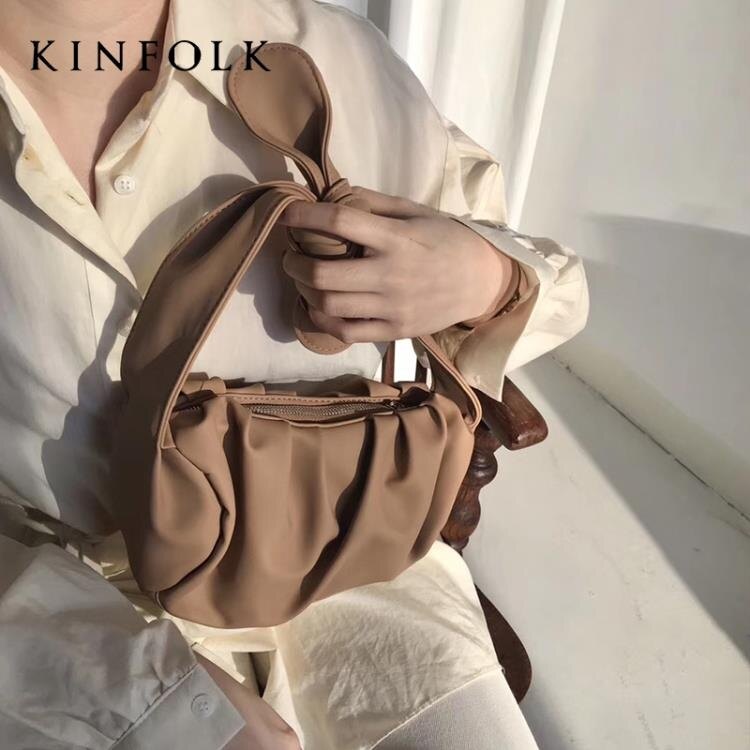 春夏新款INS褶皺百搭雲朵包氣質宴會淑女風網紅手提腋下包女