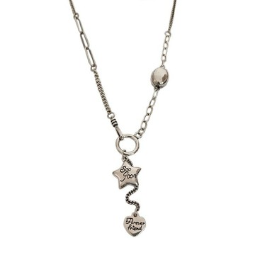 【巴黎精品】現貨+預購 925純銀項鍊純銀鎖骨鍊-字母星星款圓環女飾品a1br59