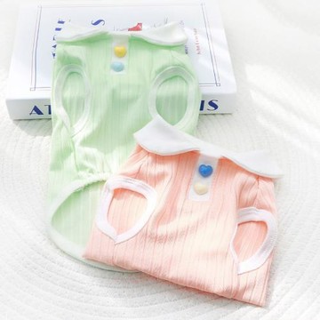 春夏季純色polo衫小狗狗薄款透氣T恤貓咪背心泰迪寵物服飾可代發