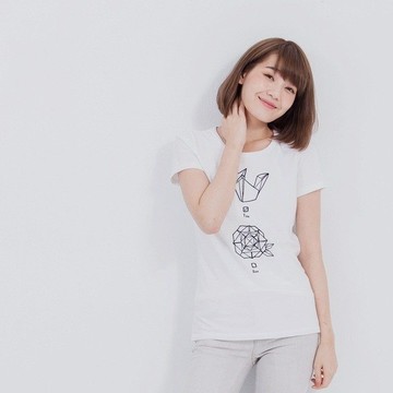 小王子蜜桃棉質短袖T情人白
