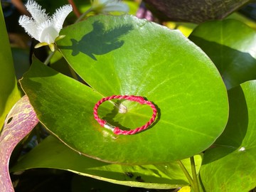 好事1+1─小金條戒指。蠟繩編織。訂製