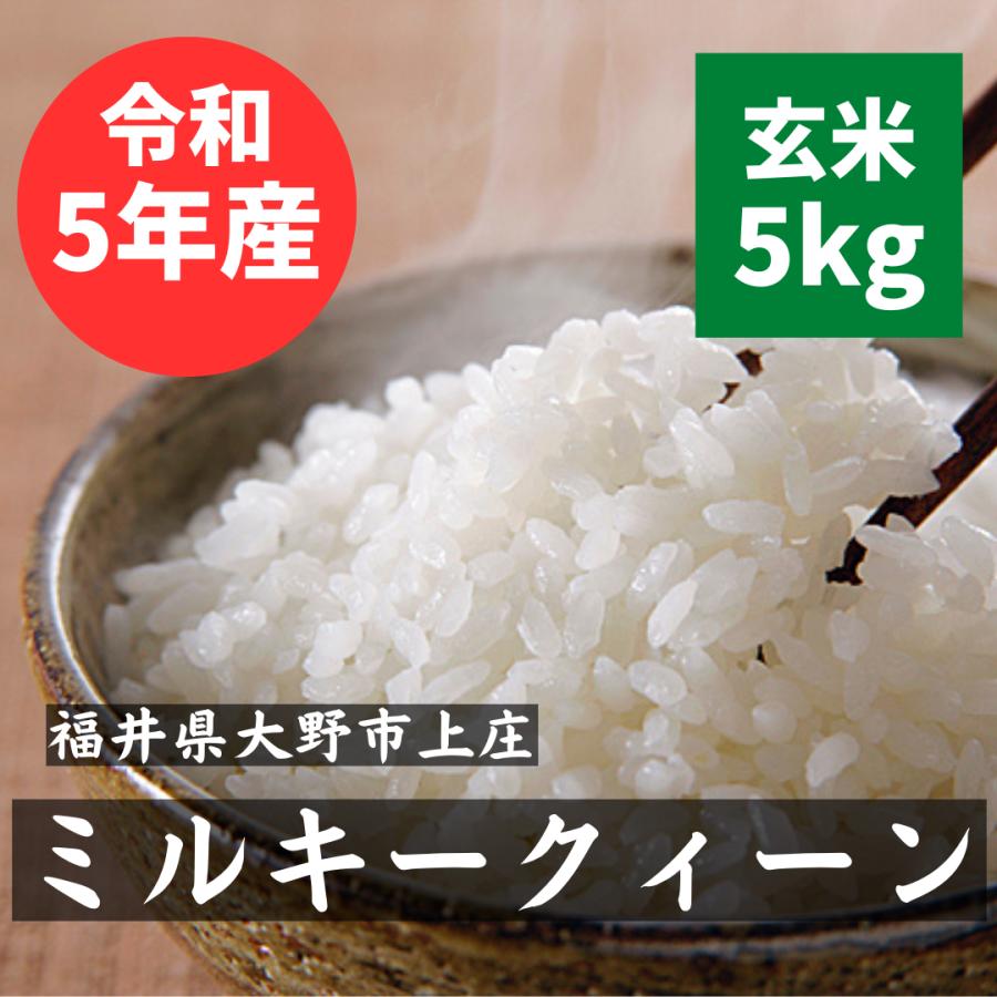 玄米 5kg 福井県 ミルキークィーン 新米 令和5年産　低アミロース米　もっちり やわらか