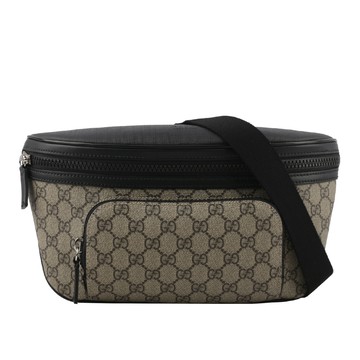 GUCCI GG Supreme 塗層帆布及皮革大款腰包(咖啡色) 779843 FAC95 9772