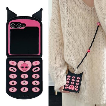 i適用三星Z Flip5手機殼ins立體電話卡通庫洛米ZFlip4創意個性ZFlip3防摔斜挎shaow24flip新款zflip5保護套5G