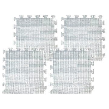 時尚北歐風超厚木紋巧拼地墊  62 x 62 x 2cm  灰木紋  4片