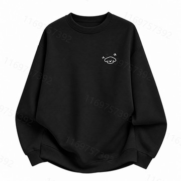 【隔日送達！超好穿】大學T韓系印花秋冬季內刷毛保暖上衣寬鬆休閑落肩大尺碼百搭長袖簡約潮流可愛搞怪風男女可穿日常高質感衣服