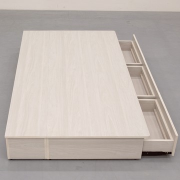 直人木業-極簡風白榆木3.5尺單人加大三抽收納床底