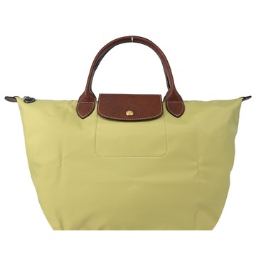 LONGCHAMP LE PLIAGE系列短把再生尼龍摺疊水餃包(中/開心果綠)