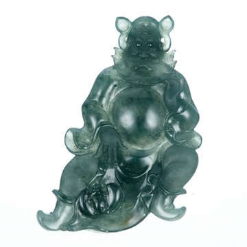 【森茂珠寶】緬甸天然翡翠A貨 綠翠鍾馗墜子 B8893