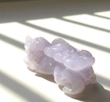 【招財神獸】冰種紫羅蘭翡翠貔貅 | 天然緬甸玉翡翠A貨 | 送禮