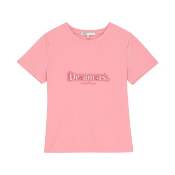 【CITYBREEZE】閃亮字母短袖上衣 (2色可選_白色/粉色)