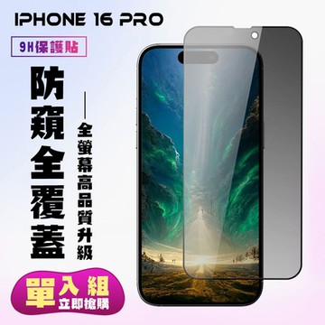 IPhone 16 PRO 鋼化膜滿版黑框防窺手機保護膜