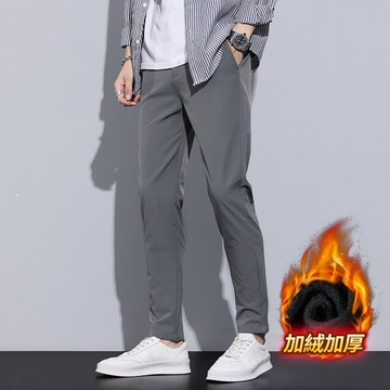 SLIM FIT商務休閒直筒西裝長褲 / 加絨款 / 抗皺彈性透氣布料 / 2色 / 28腰-38腰 / 大尺碼【QTJBYH8015】