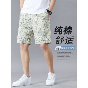休閑短褲男夏季薄款潮流寬松直筒沙灘褲2025夏天純棉運動五分褲子