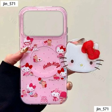 可愛小公主貓咪 蝴蝶結 適用蘋果 17ProMax 磁吸手機殼 iPhone 16 15 14 13 12 11 防摔殼