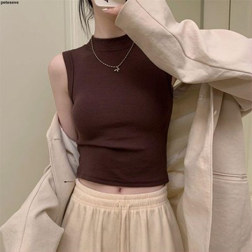 【加絨背心】磨毛加絨保暖背心 女秋冬 配大衣 內搭 打底衫 修身 工字坎肩 半高領上衣 背心 內搭背心 高領背心 高領上