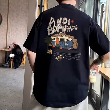 特價 韓版夏季潮牌印花短袖T恤男韓系潮流青少年學生情侶五分袖 T恤 短t 短袖 上衣 男生短袖寬鬆T恤純棉T恤大尺碼