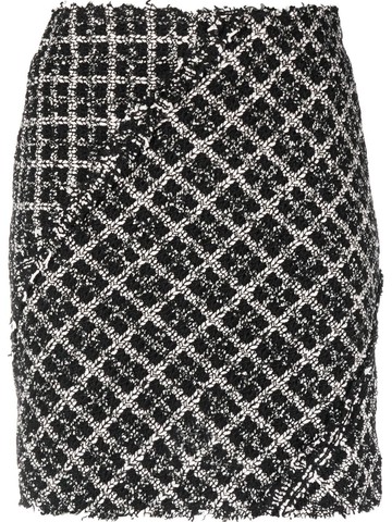 Rodebjer - knitted texture skirt - women - Polyamide/Recycled Cotton/Polyester/Acetate/Polyester/Spandex/Elastane - XS - Black