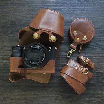 適用索尼A7C相機套sony ilce-a7c相機包單肩A7C2 二代保護套復古A7Cii皮套