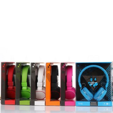 頭戴式耳機工廠廠家直銷TV10糖果色插線帶嘜折疊式頭戴式耳機【宜家良品百貨】