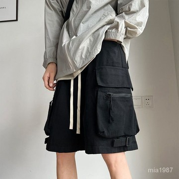 【精品男裝】工裝短褲男夏季寬鬆潮牌ins嘻哈運動五分褲子休閒外穿中褲沙灘褲jioyh S9BQ
