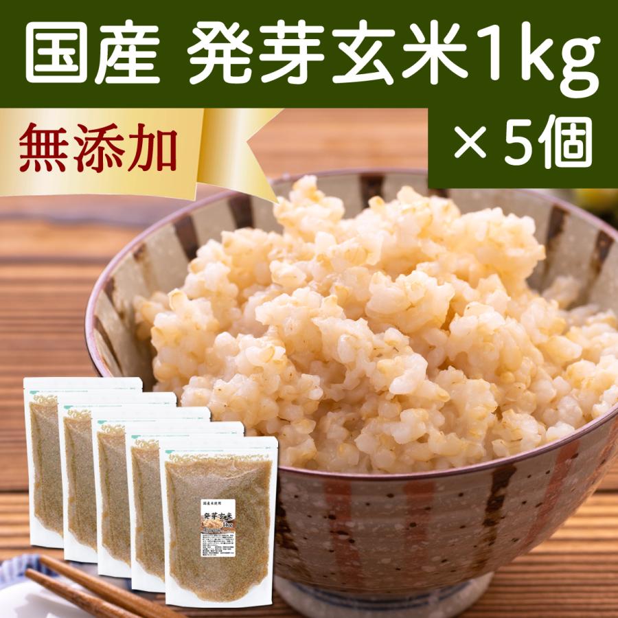 発芽玄米 1kg×5個 発芽米 玄米 無洗米 国産 ギャバ GABA