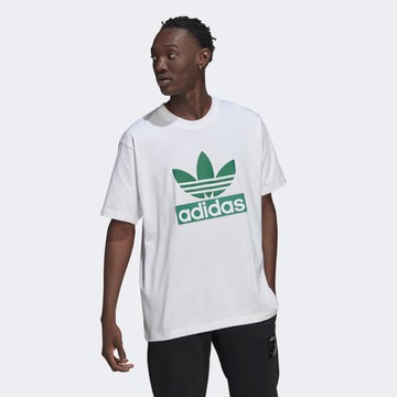 ADIDAS T恤 ADICOLOR Big Trfl T 男款 大LOGO 魔鬼氈 白