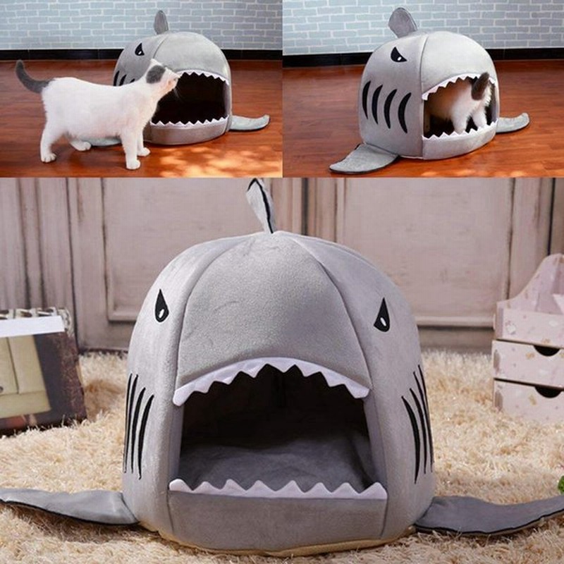 ペット 犬 猫 温かい ソフト 犬小屋 室内 寝袋 サメ シャーク ベッド 通販 Lineポイント最大0 5 Get Lineショッピング
