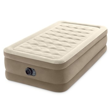 INTEX超厚絨豪華內建幫浦單人加大充氣床-寬99cm(64425)