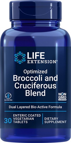 Life Extension Optimized Broccoli and Cruciferous Blend 30 Enteric-Coated Vegetarian Tablets