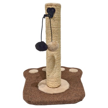 逗貓玩具 爪板窩 棕劍麻抓柱 帶玩具球  1個