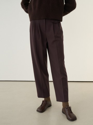 Two Tuck Pants (Wine)