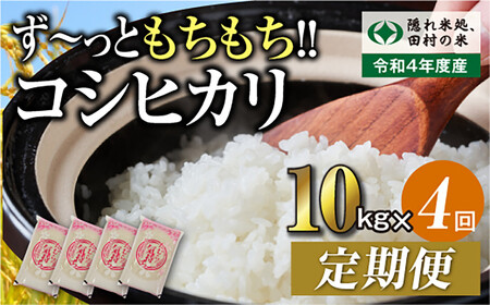 ＼新米／定期便4回 田村産 コシヒカリ10kg お米 福島県 田村市 田村 贈答 美味しい 米 kome コメご飯  特Aランク  一等米 単一米 精米 国産 おすすめ お中元 送料無料  緊急支援品 生活応援 コロナ支援 ふぁせるたむら