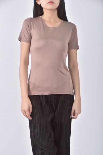 (S) 棕色短袖上衣