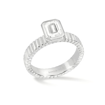 White Topaz Octagon Twist Twinkle Ring